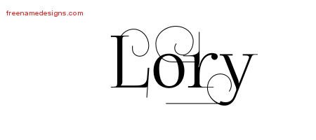 Lory Decorated Name Tattoo Designs