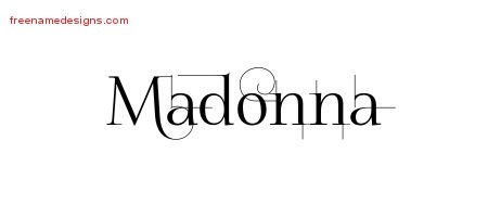 Madonna Decorated Name Tattoo Designs