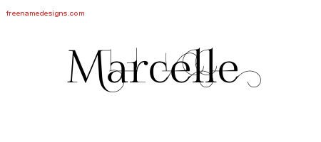 Marcelle Decorated Name Tattoo Designs