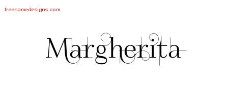Margherita Decorated Name Tattoo Designs