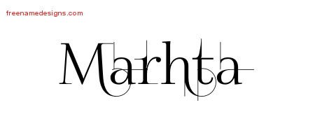 Marhta Decorated Name Tattoo Designs