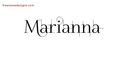 Marianna Decorated Name Tattoo Designs