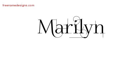 Marilyn Decorated Name Tattoo Designs