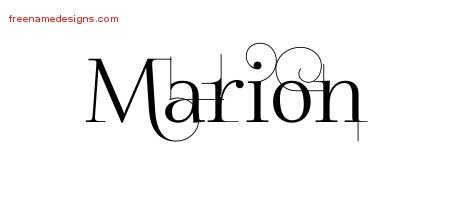 Marion Decorated Name Tattoo Designs