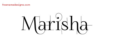 Marisha Decorated Name Tattoo Designs