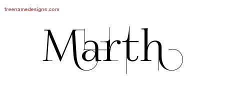 Marth Decorated Name Tattoo Designs