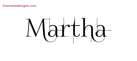 Martha Decorated Name Tattoo Designs