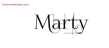 Marty Decorated Name Tattoo Designs