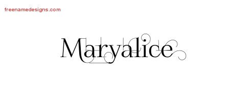 Maryalice Decorated Name Tattoo Designs