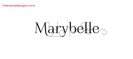 Marybelle Decorated Name Tattoo Designs