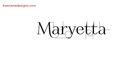 Maryetta Decorated Name Tattoo Designs