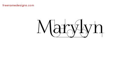 Marylyn Decorated Name Tattoo Designs
