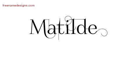 Matilde Decorated Name Tattoo Designs