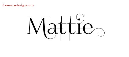 Mattie Decorated Name Tattoo Designs