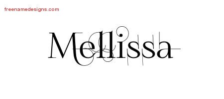 Mellissa Decorated Name Tattoo Designs