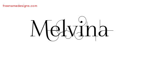 Melvina Decorated Name Tattoo Designs