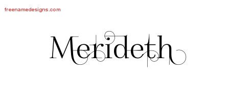 Merideth Decorated Name Tattoo Designs