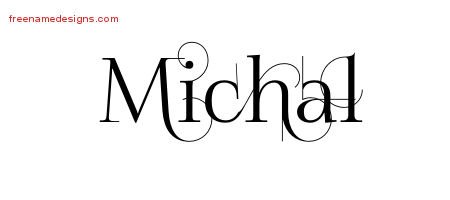 Michal Decorated Name Tattoo Designs