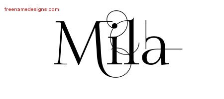 Mila Decorated Name Tattoo Designs