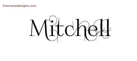 Mitchell Decorated Name Tattoo Designs