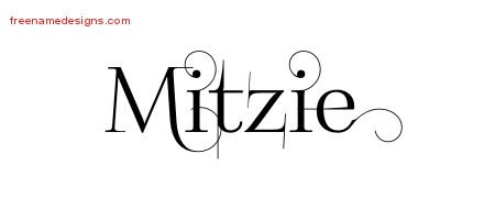 Mitzie Decorated Name Tattoo Designs