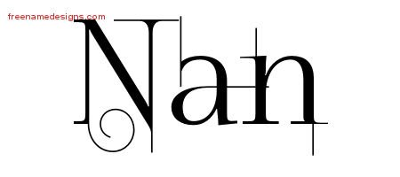 Nan Decorated Name Tattoo Designs