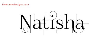 Natisha Decorated Name Tattoo Designs