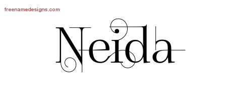 Neida Decorated Name Tattoo Designs