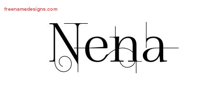 Nena Decorated Name Tattoo Designs