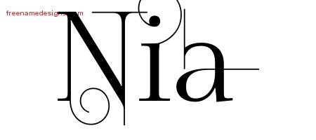 Nia Decorated Name Tattoo Designs