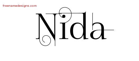 Nida Decorated Name Tattoo Designs