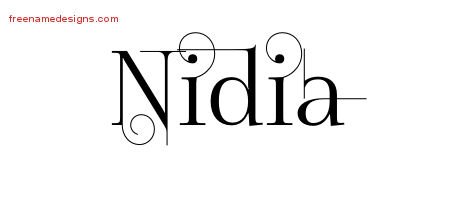 Nidia Decorated Name Tattoo Designs