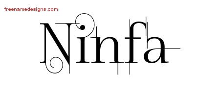 Ninfa Decorated Name Tattoo Designs