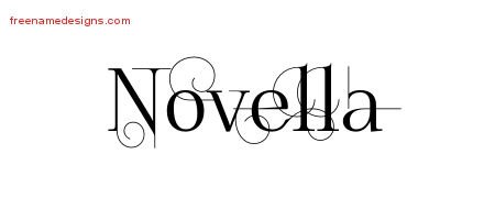 Novella Decorated Name Tattoo Designs