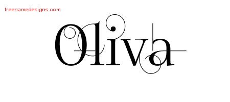 Oliva Decorated Name Tattoo Designs