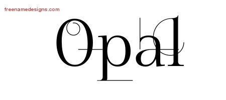 Opal Decorated Name Tattoo Designs