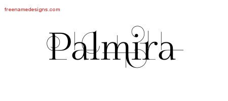 Palmira Decorated Name Tattoo Designs