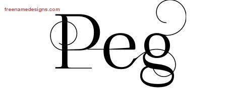 Peg Decorated Name Tattoo Designs
