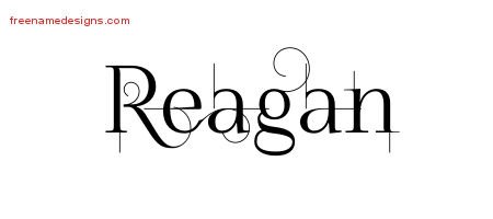 Reagan Decorated Name Tattoo Designs