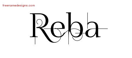 Reba Decorated Name Tattoo Designs