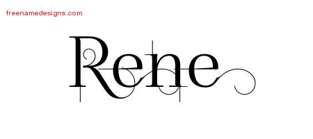 Rene Decorated Name Tattoo Designs