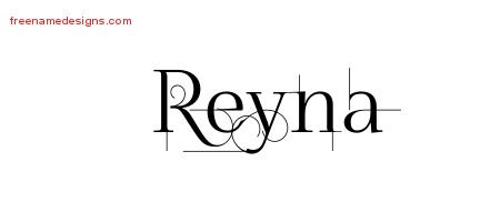 Reyna Decorated Name Tattoo Designs