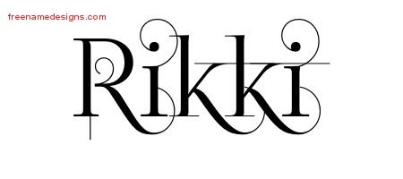 Rikki Decorated Name Tattoo Designs