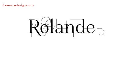Rolande Decorated Name Tattoo Designs