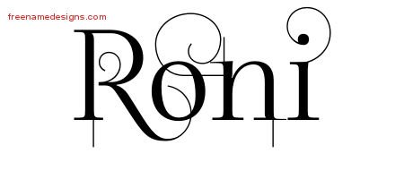 Roni Decorated Name Tattoo Designs
