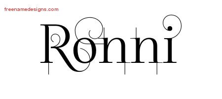 Ronni Decorated Name Tattoo Designs