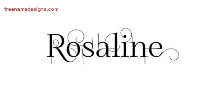 Rosaline Decorated Name Tattoo Designs