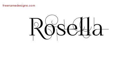 Rosella Decorated Name Tattoo Designs