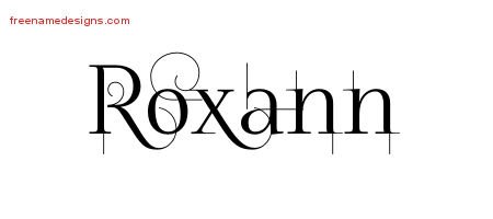 Roxann Decorated Name Tattoo Designs