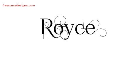Royce Decorated Name Tattoo Designs